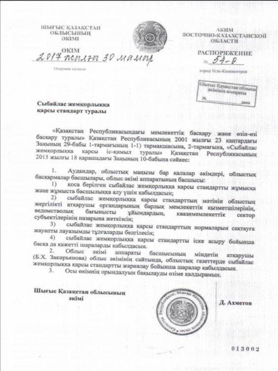 Сыбайлас жемқорлыққа қарсы стандарт туралы